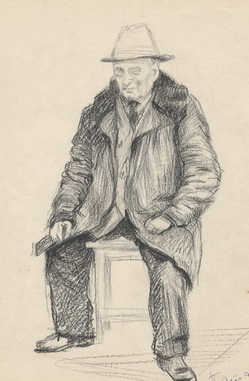 Старик. 70-е годы. Рисунок; бумага, карандаш.